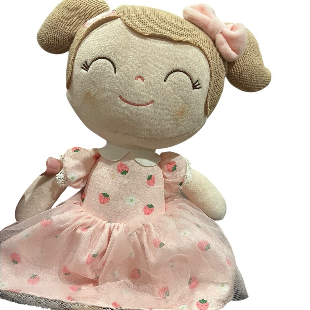 14” gloveleya strawberry pink dress girl doll cloth soft